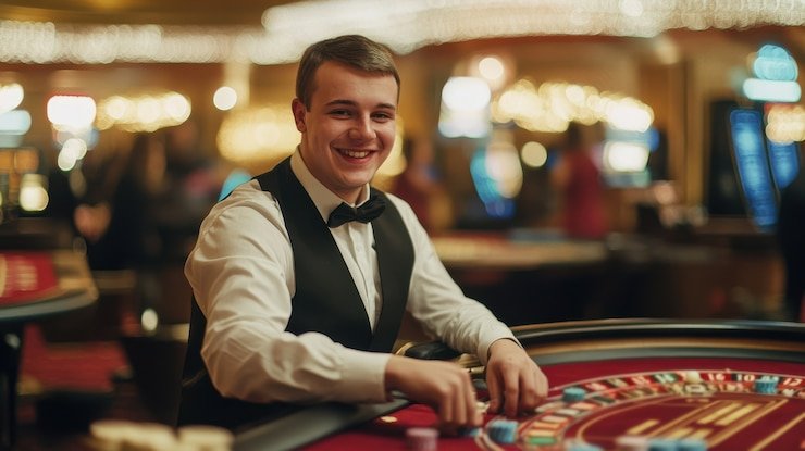 Demonstrasi alur permainan Texas Poker dari awal hingga showdown Demonstrasi alur permainan Texas Poker dari awal hingga showdown